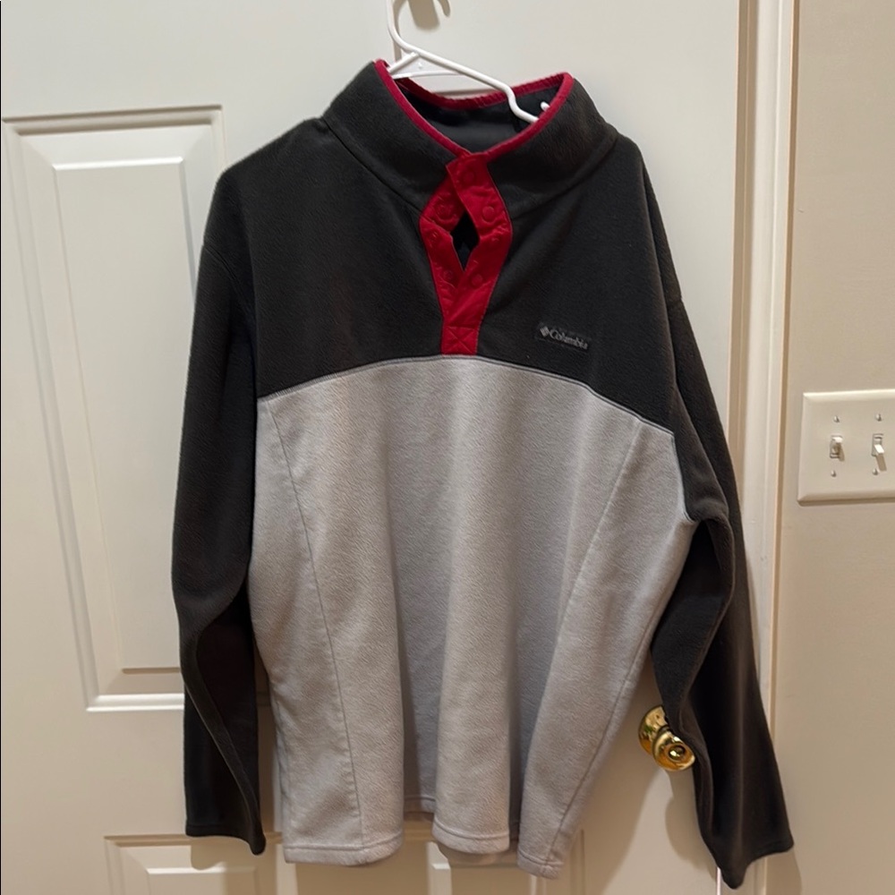Columbia Black and Gray Pullover with Red Accents